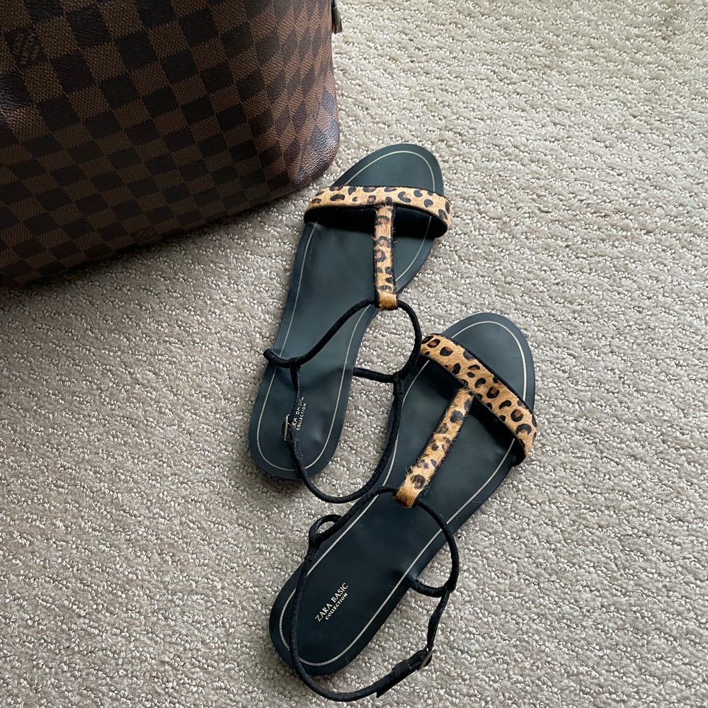 ZARA Leopard (Pony Hair) Sandals